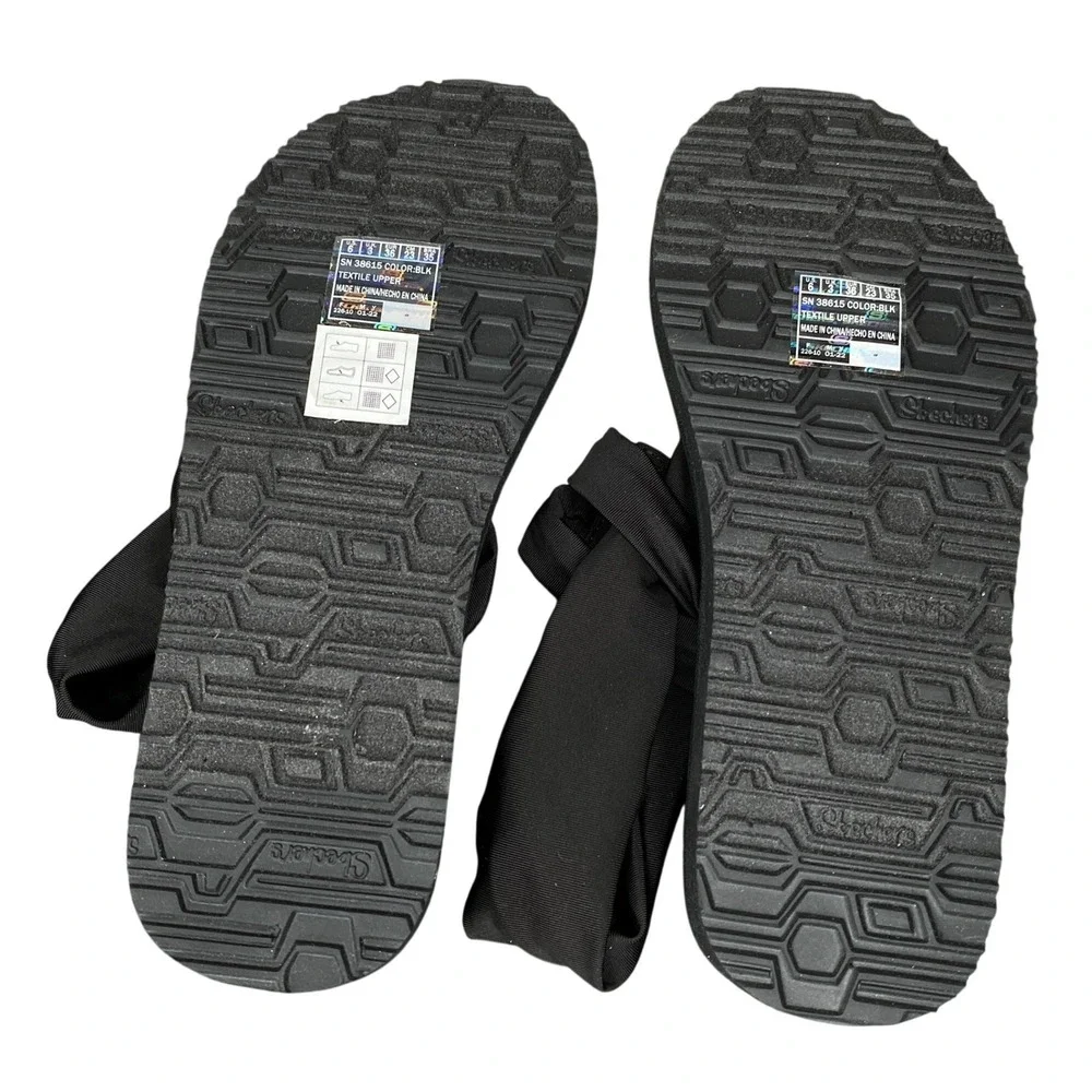 Skechers Cali Meditation Studio Kicks Sandals Womens Size 6 Black Yoga Foam NWT